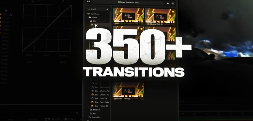 350+无缝摄像机转场预设合集 Core Transitions Pack: 350+ Dynamic & Seamless Transitions